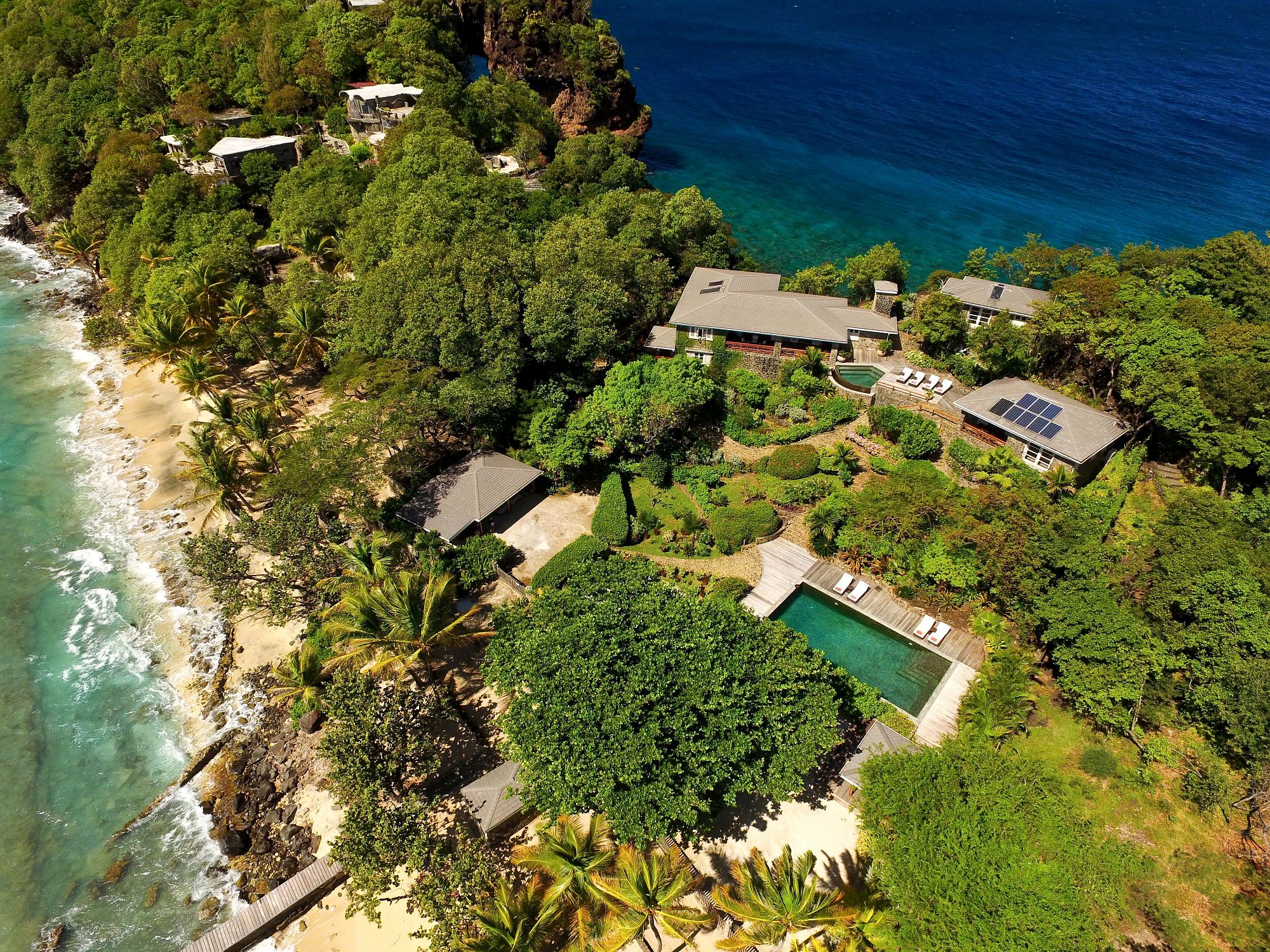 Aerial photo of villa grounds